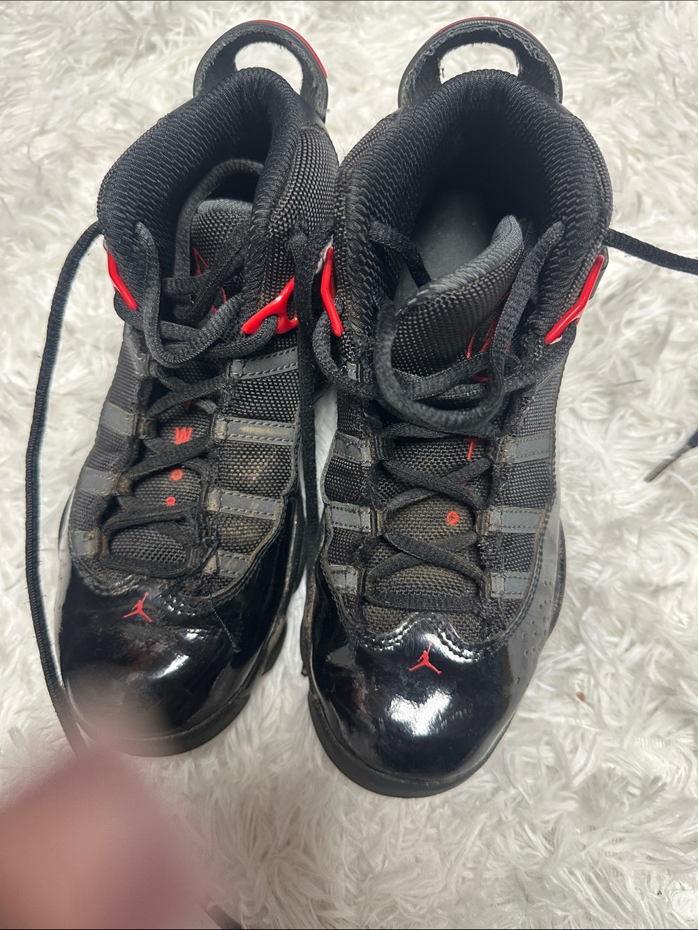 Nike Kids Black and Red High-Top Sneakers